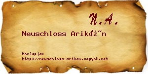 Neuschloss Arikán névjegykártya